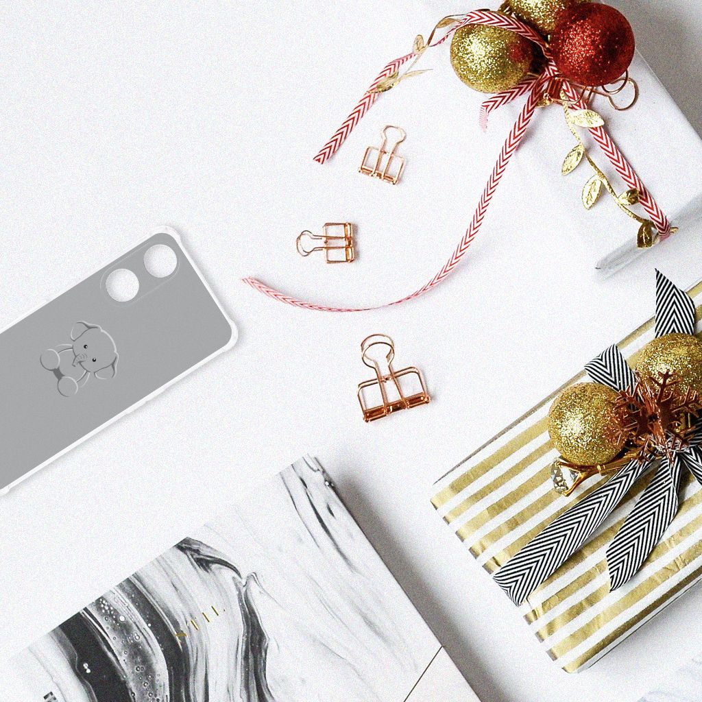 OPPO A58 | A78 5G Stevig Bumper Hoesje Grijs Baby Olifant B2C Telecom