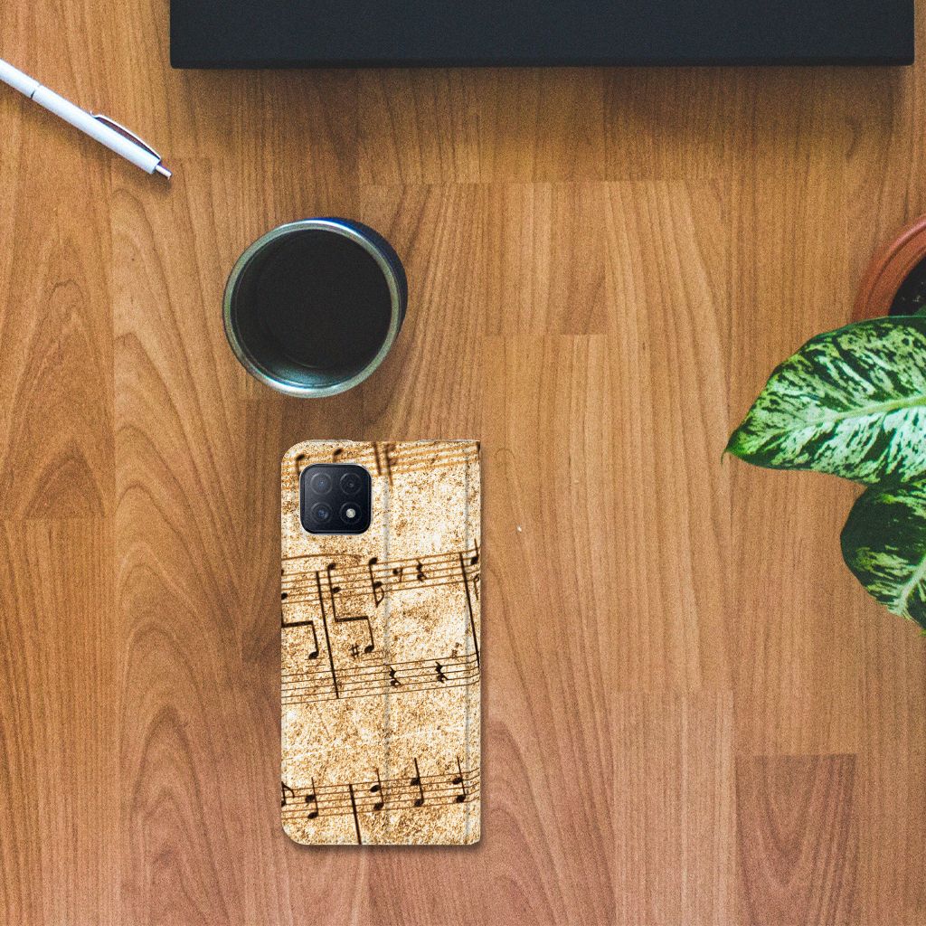 OPPO A73 5G Stand Case Bladmuziek - B2C Telecom