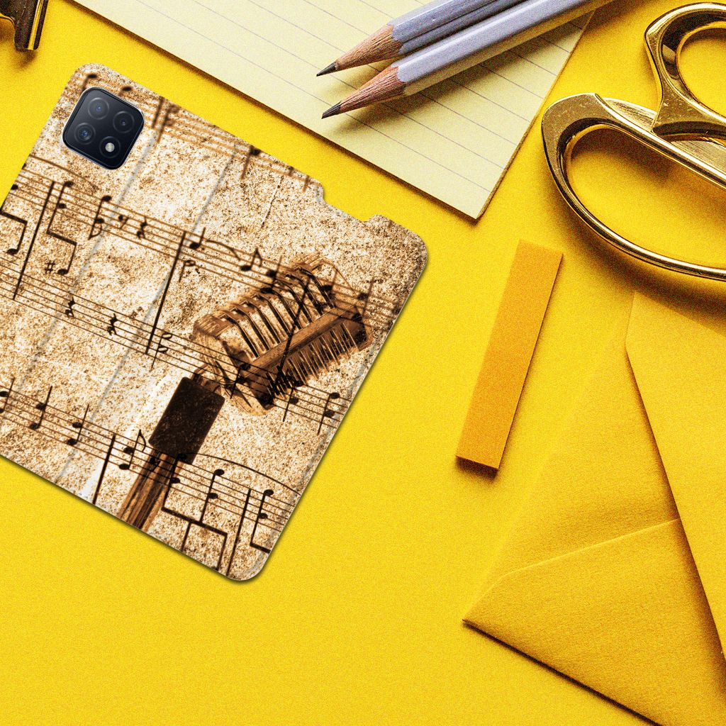 OPPO A73 5G Stand Case Bladmuziek - B2C Telecom