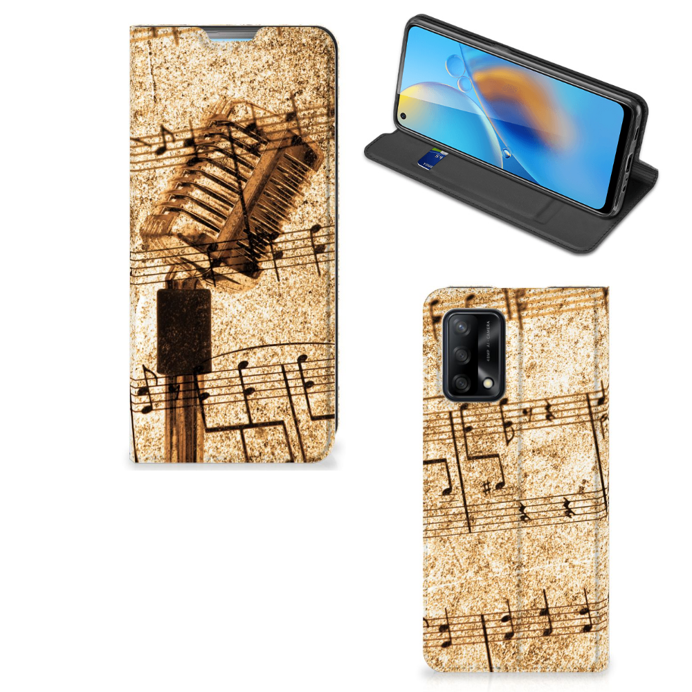 OPPO A74 4G Stand Case Bladmuziek - B2C Telecom