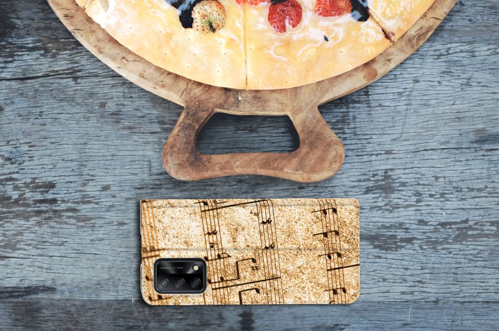 OPPO A74 4G Stand Case Bladmuziek - B2C Telecom