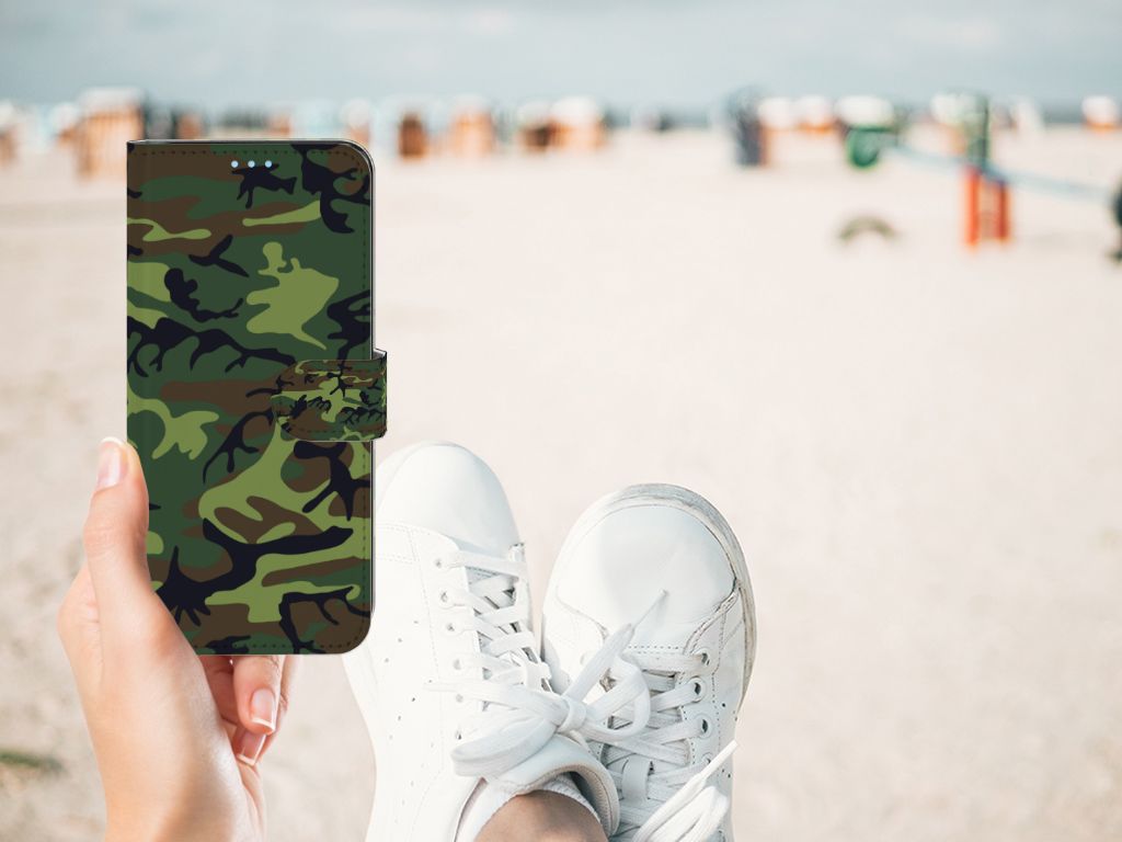 OPPO A74 4G Telefoon Hoesje Army Dark telefoonhoesje camouflage ontwerp hand strand