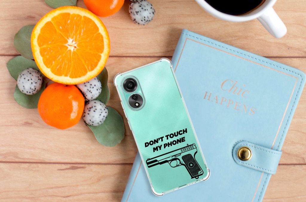 OPPO A78 4G Anti Shock Case Pistol DTMP ontwerp achterkant zichtbaar