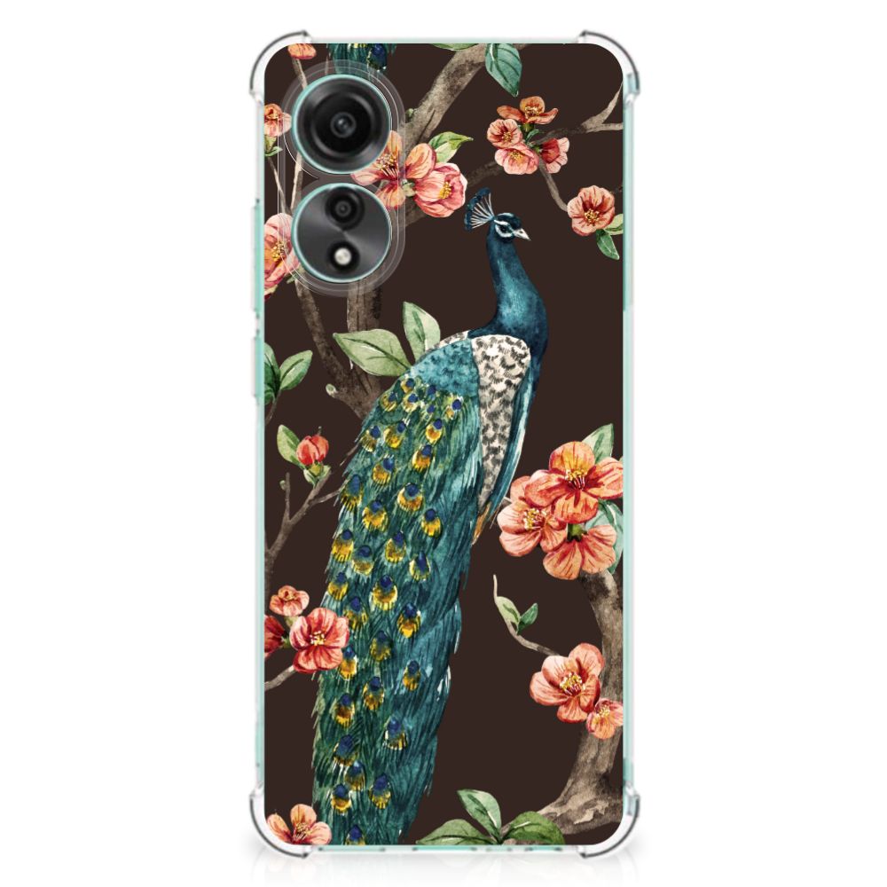 OPPO A78 4G Case Anti-shock Pauw met Bloemen B2C Telecom