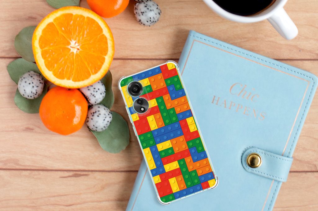 OPPO A78 4G Doorzichtige Silicone Hoesje Blokken B2C Telecom