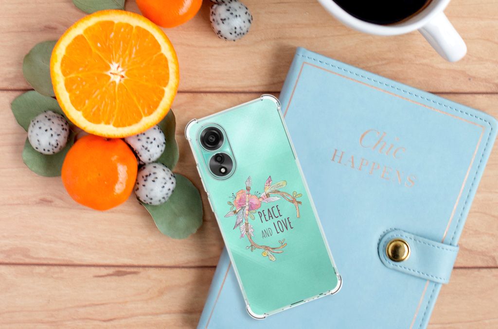 OPPO A78 4G Stevig Bumper Hoesje Boho Text B2C Telecom