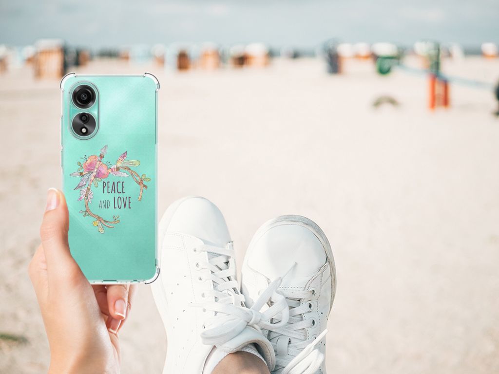OPPO A78 4G Stevig Bumper Hoesje Boho Text B2C Telecom