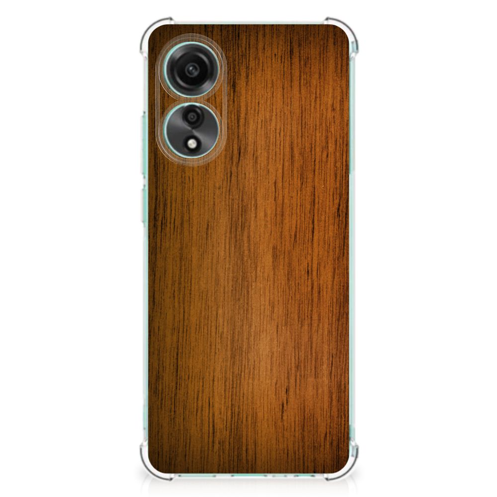 OPPO A78 4G Stevig Telefoonhoesje Donker Hout B2C Telecom