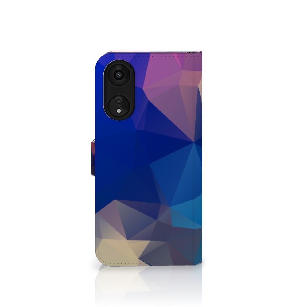 OPPO A78 5G | A58 5G Book Case Polygon Dark met abstracte polygonen voor gebruiksgemak en bescherming.