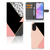 OPPO A78 5G | A58 5G Book Case Zwart Roze Vormen met geometrisch design en pasjesruimte, stijlvol en duurzaam.