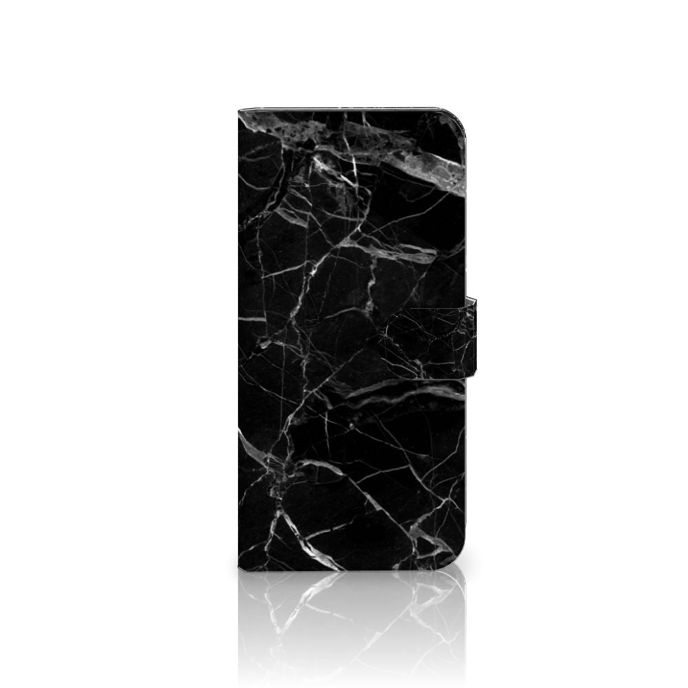 OPPO A78 5G A58 5G Bookcase Marmer Zwart voorkant zwart marmer design