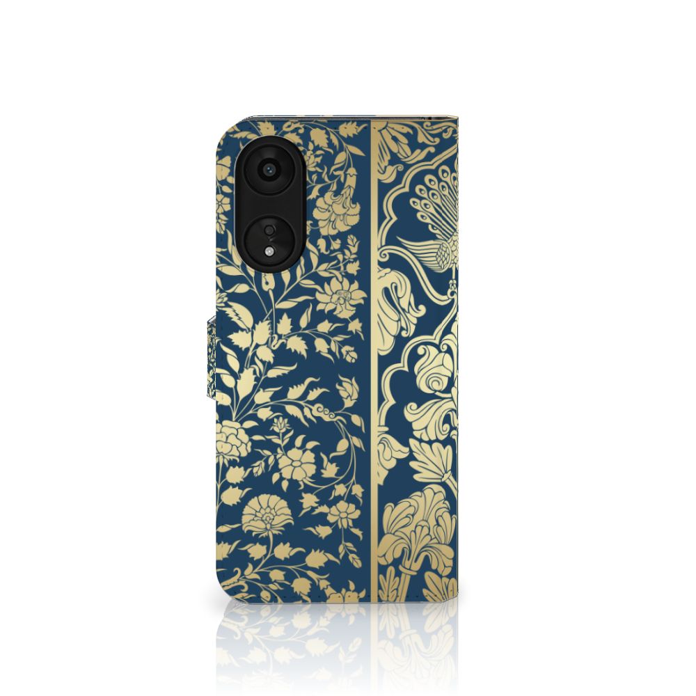 OPPO A78 5G | A58 5G Hoesje Beige Flowers design beige bloemen aanzicht