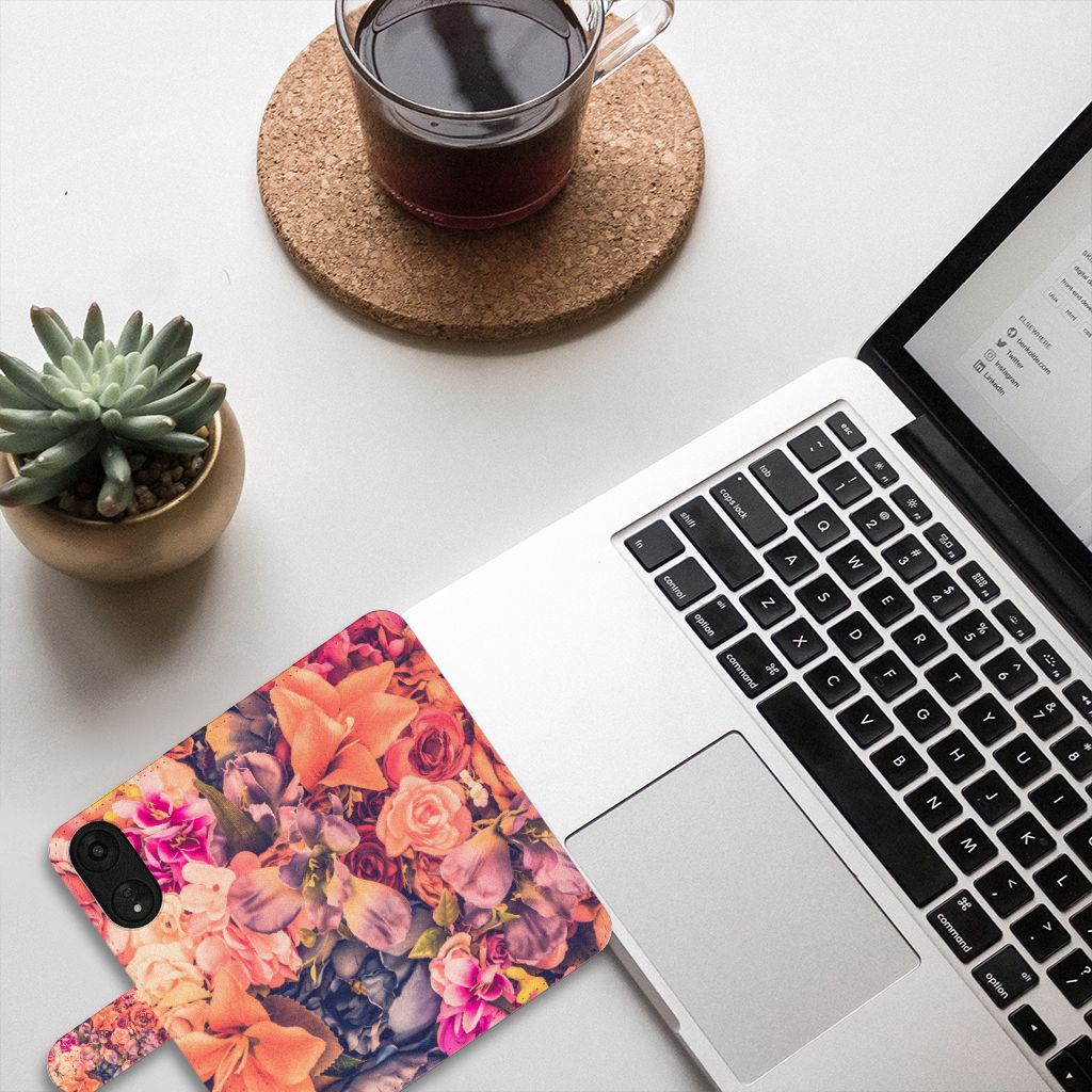 OPPO A78 5G | A58 5G Hoesje Bosje Bloemen bloemen kleurrijk design bovenaanzicht