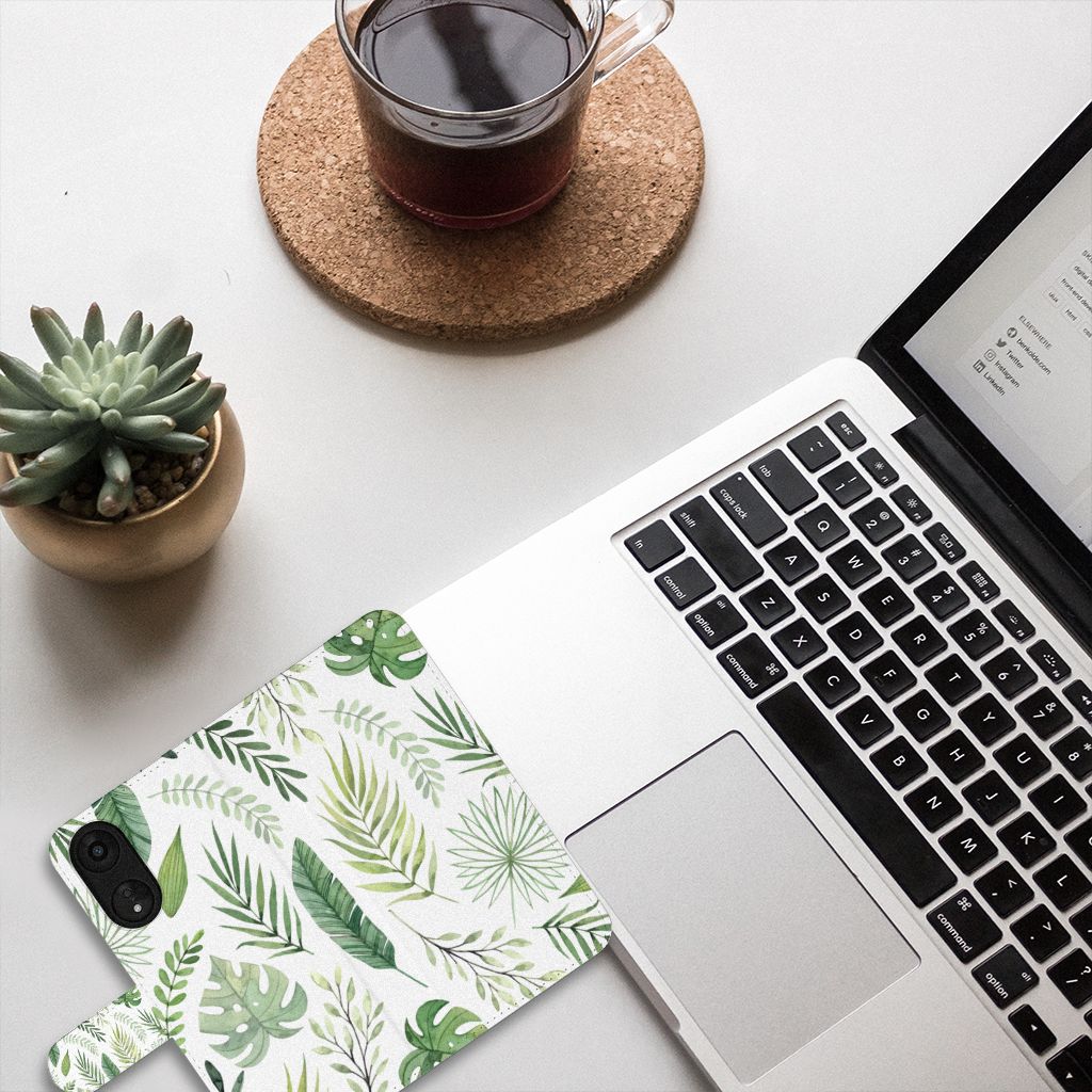 OPPO A78 5G | A58 5G Hoesje Leaves design bladeren aanzicht