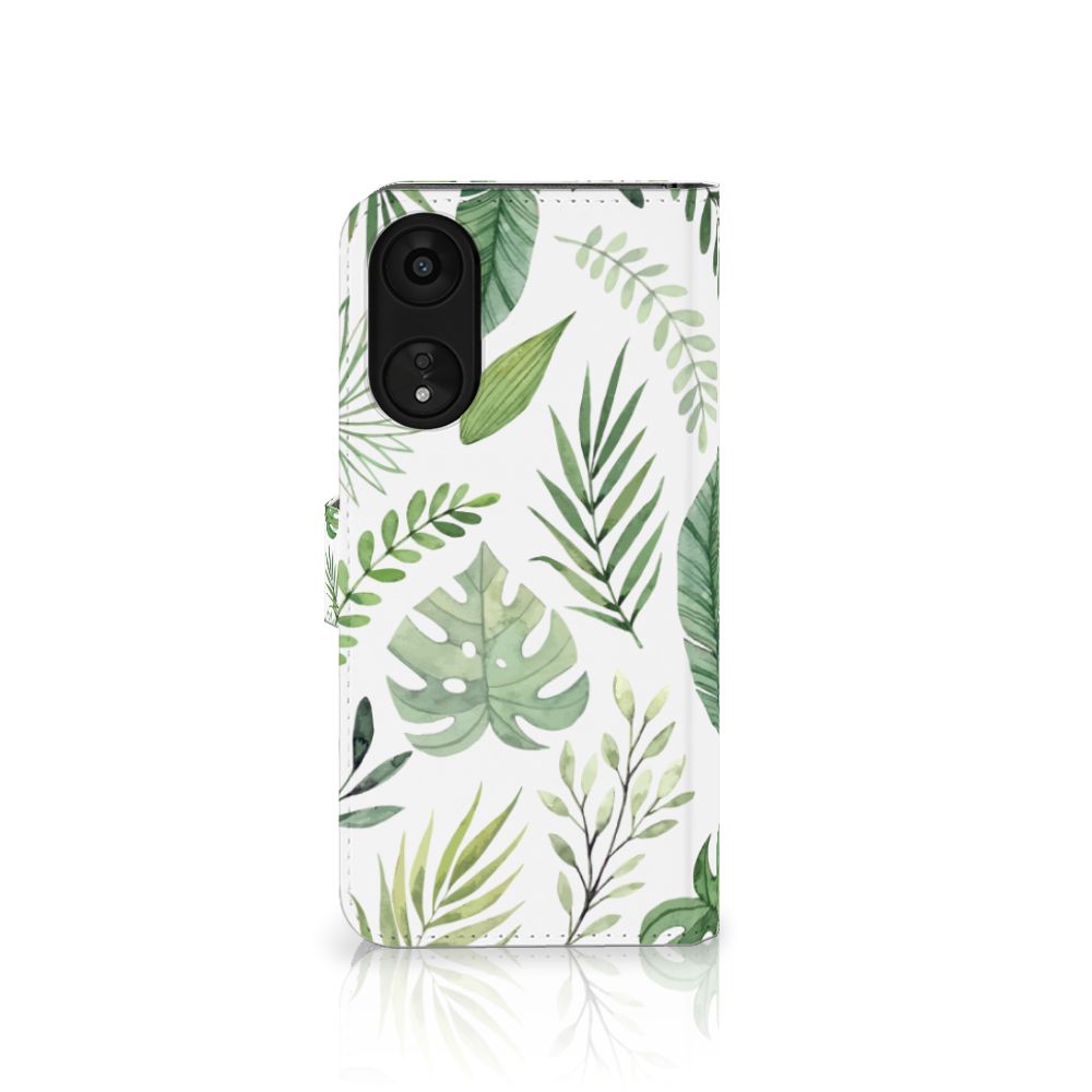 OPPO A78 5G | A58 5G Hoesje Leaves hoesje bladeren design voorkant