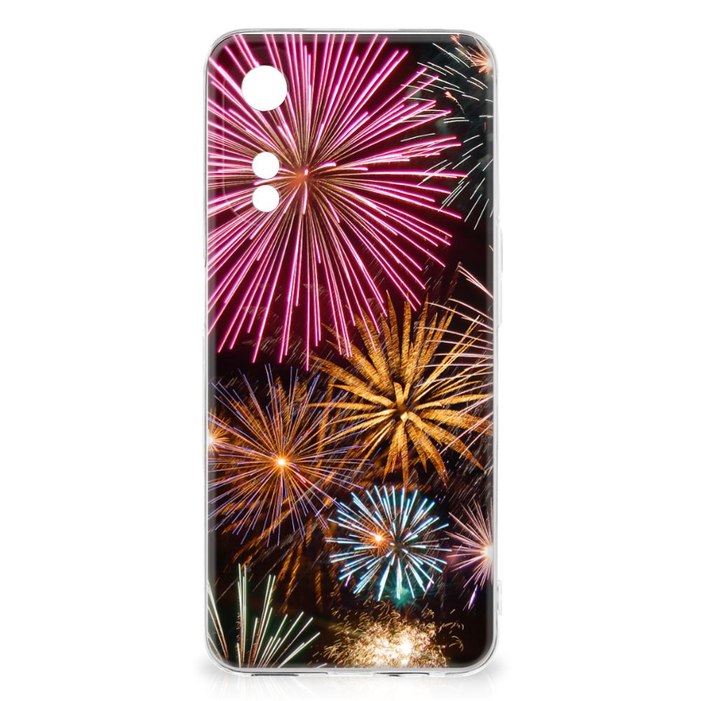OPPO A78 5G A58 5G Silicone Back Cover Vuurwerk vuurwerk kleuren design achterkant