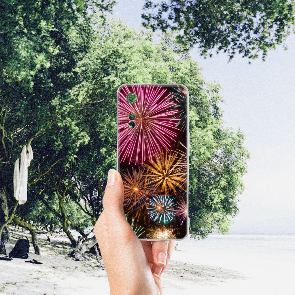 OPPO A78 5G A58 5G Silicone Back Cover Vuurwerk siervuurwerk hand strand