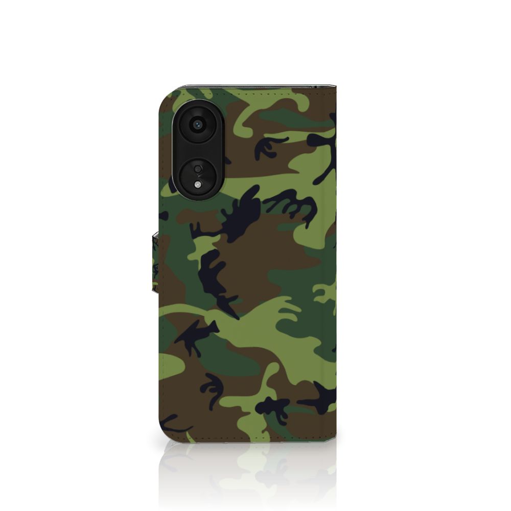 OPPO A78 5G A58 5G Telefoon Hoesje Army Dark camouflage design voorkant
