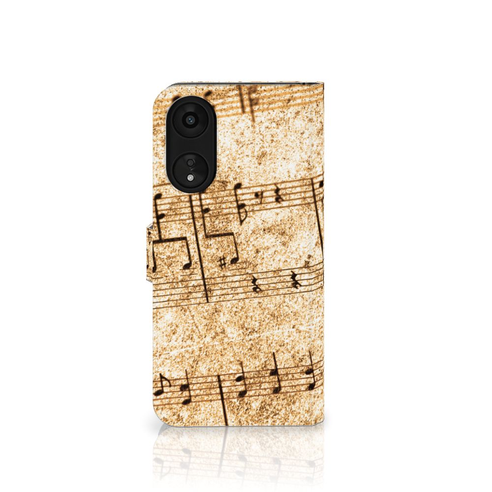 OPPO A78 5G | A58 5G Telefoonhoesje met foto Bladmuziek bladmuziek design voorkant