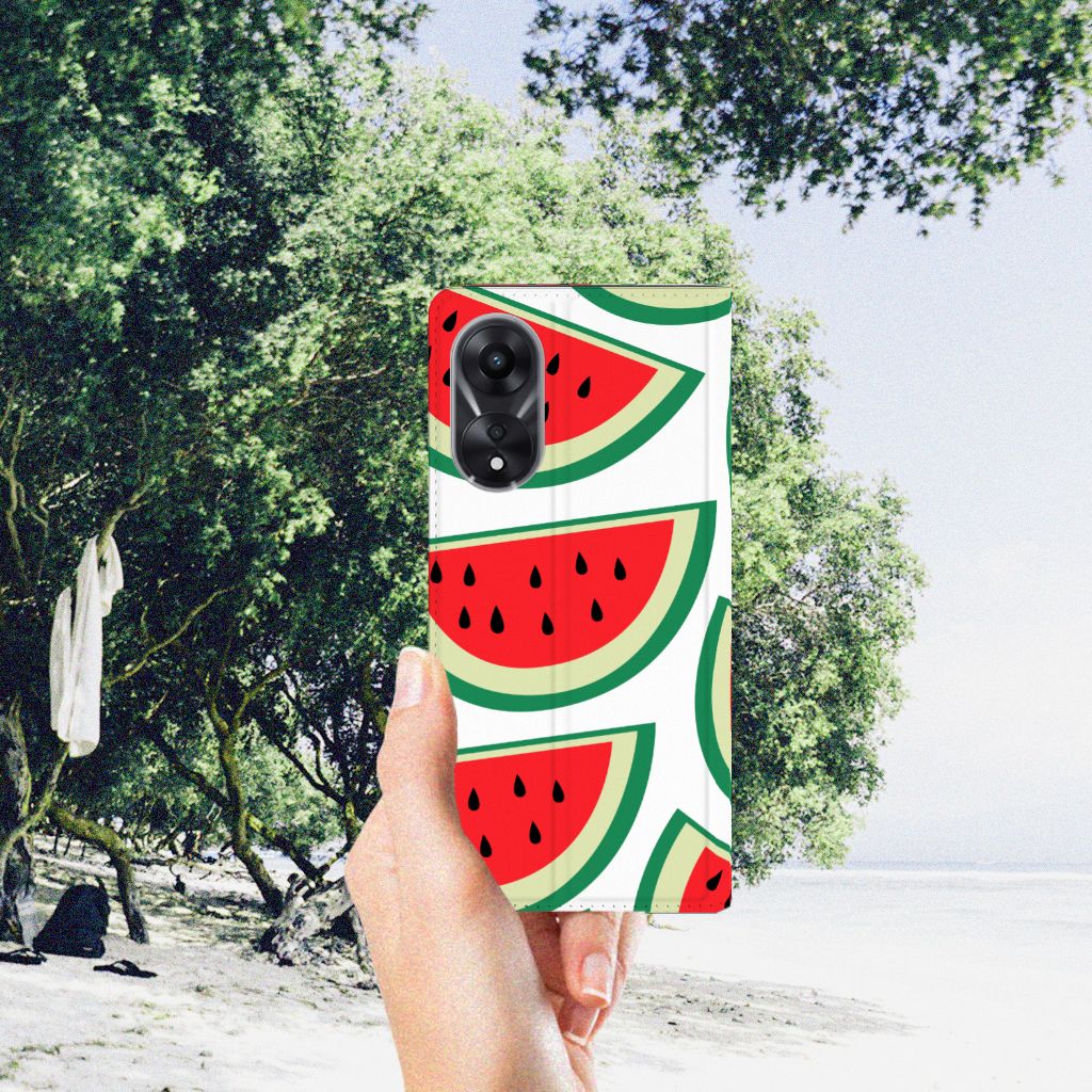 OPPO A78 | A58 5G Flip Style Cover Watermelons producttype designnaam aanzicht