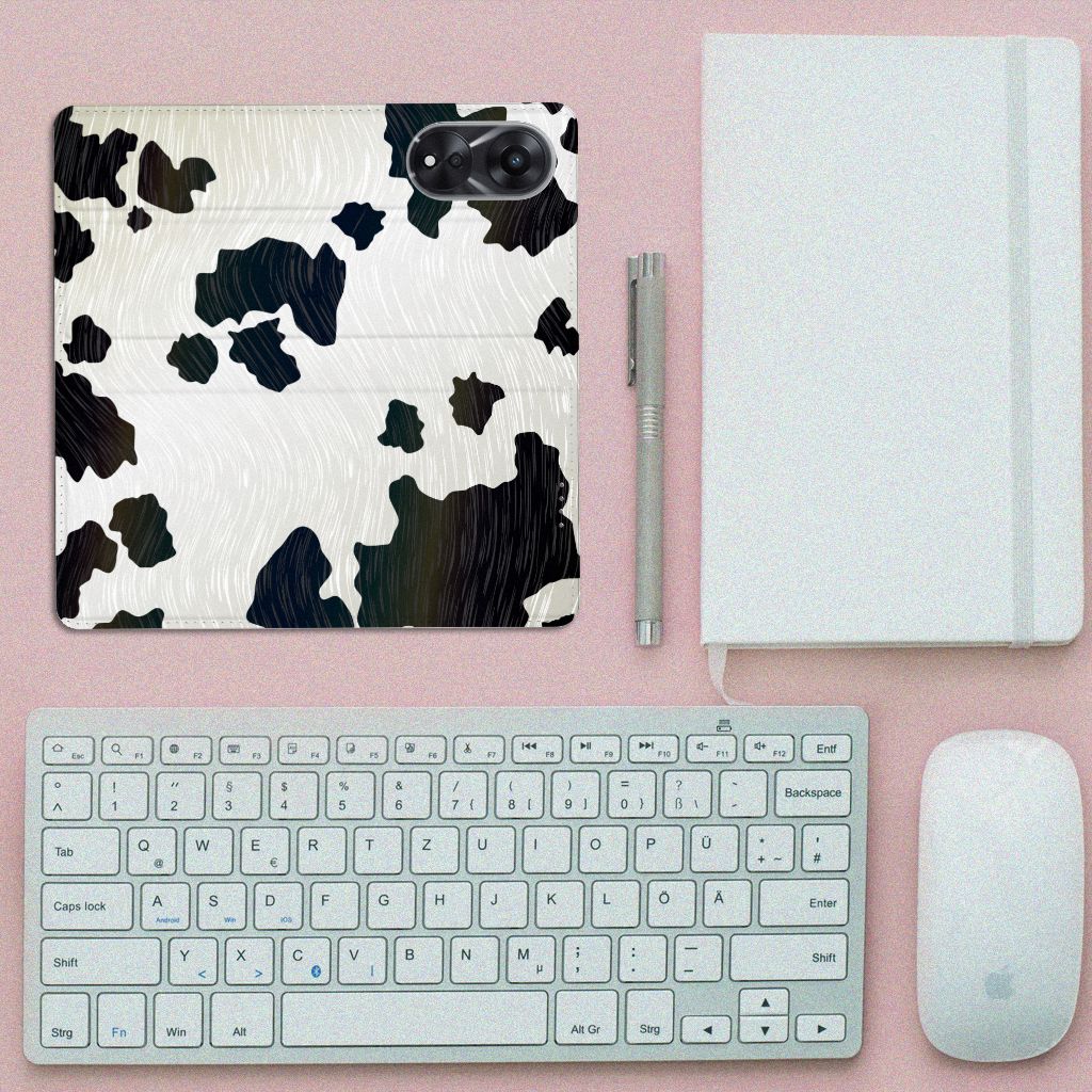 OPPO A78 | A58 5G Hoesje maken Koeienvlekken design koeienvlekken aanzicht