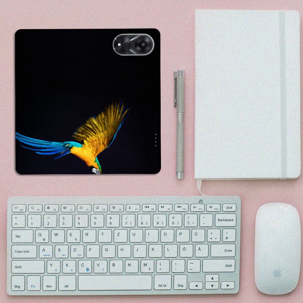 OPPO A78 | A58 5G Hoesje maken Papegaai design papegaai aanzicht