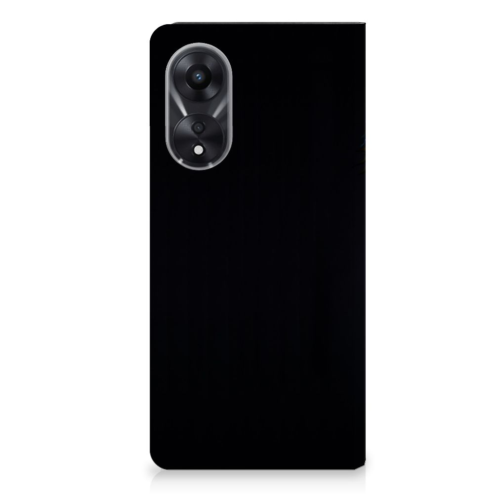 OPPO A78 | A58 5G Hoesje maken Papegaai hoesje zwart achterkant