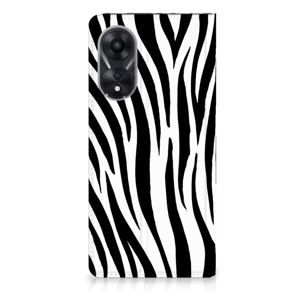 OPPO A78 A58 5G Hoesje maken Zebra hoesje zebra strepen achterkant