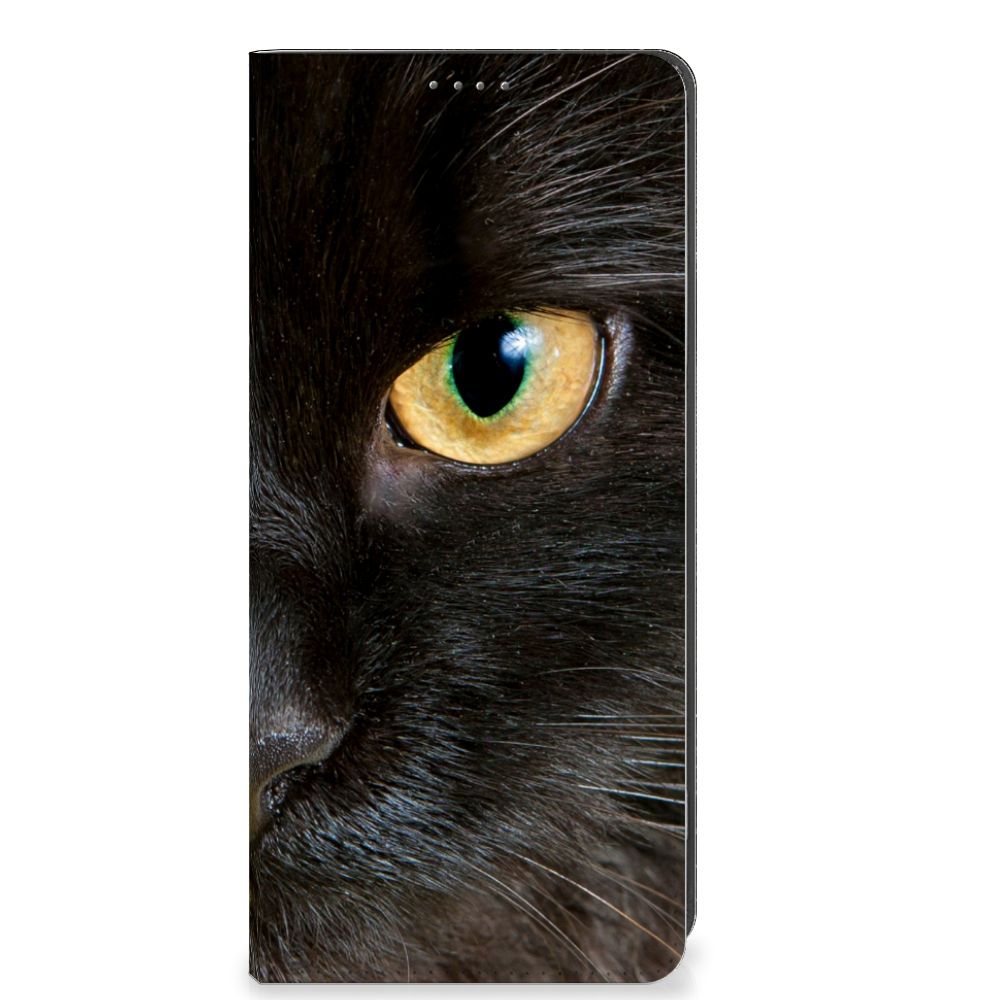 OPPO A78 | A58 5G Hoesje maken Zwarte Kat design zwart kat aanzicht