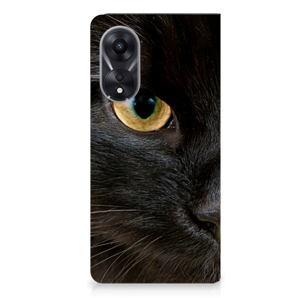 OPPO A78 A58 5G Hoesje maken Zwarte Kat design zwart kat foto