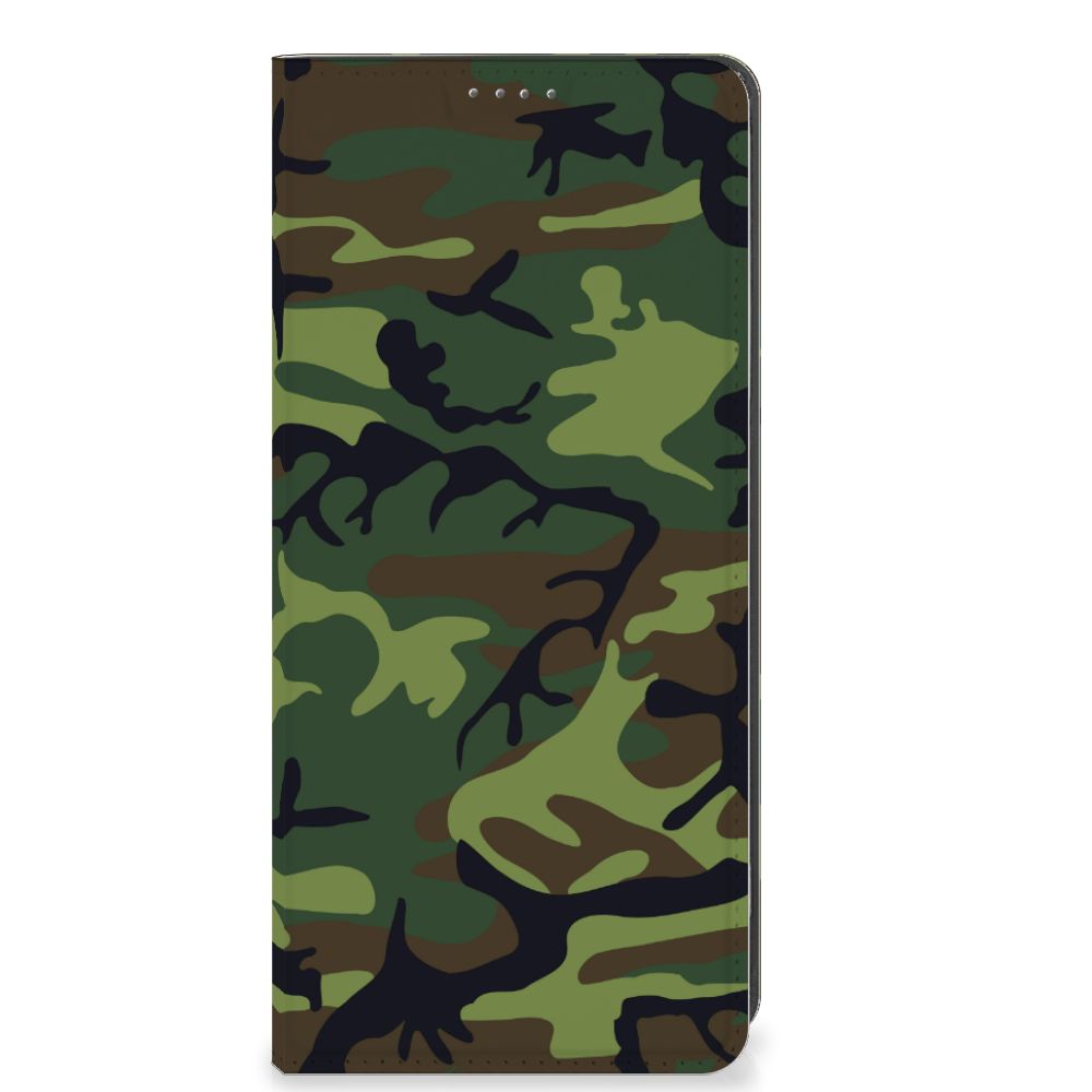 OPPO A78 | A58 5G Hoesje met Magneet Army Dark camouflage design voorkant