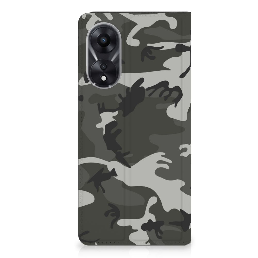 OPPO A78 | A58 5G Hoesje met Magneet Army Light met camouflage design voor stijl, bescherming en gebruiksgemak