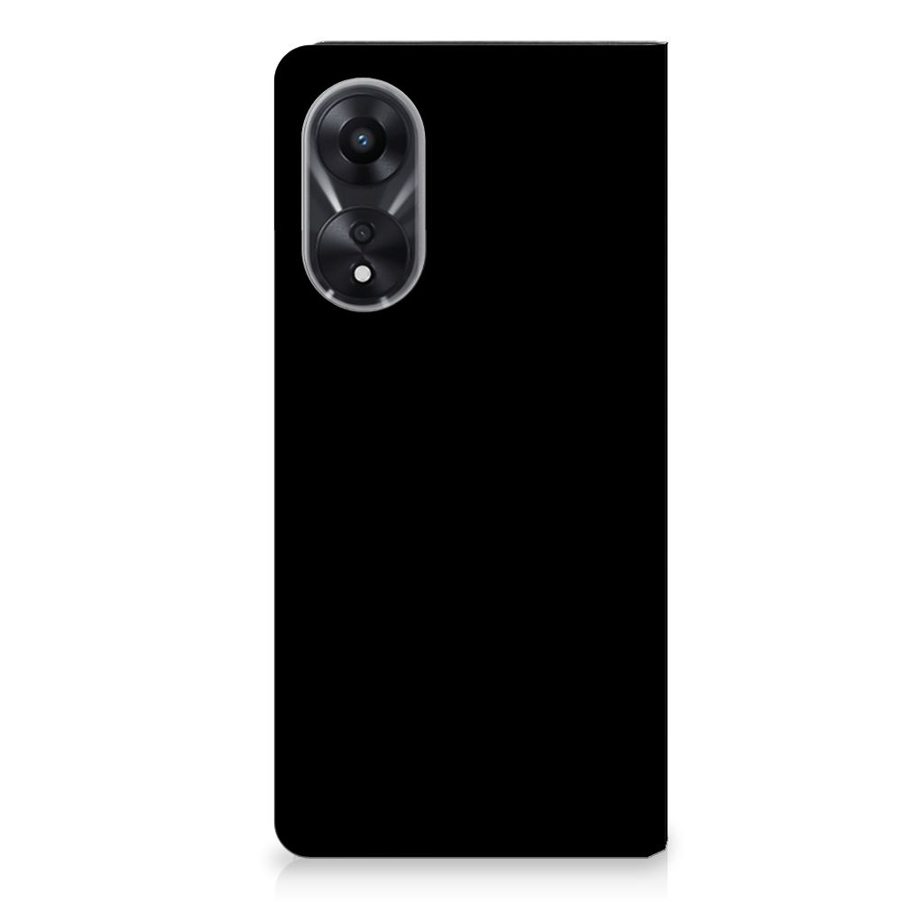OPPO A78 | A58 5G Magnet Case Cow in zwart, stijlvol en beschermend, perfect als cadeau.