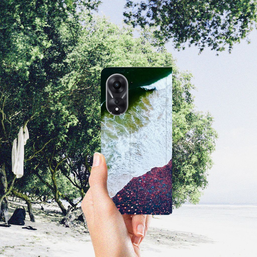 OPPO A78 | A58 5G Stand Case Sea in Space strand landschap design hand