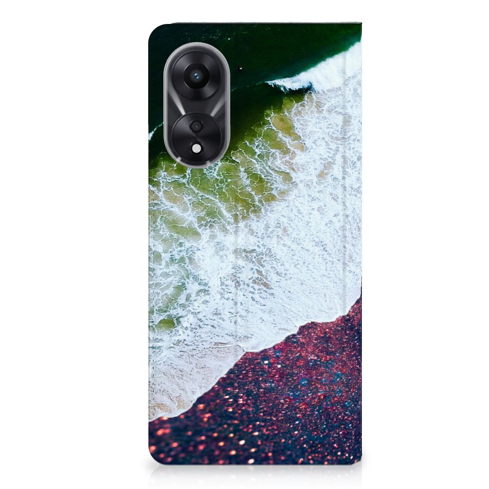 OPPO A78 | A58 5G Stand Case Sea in Space ontwerp achterkant zee strand