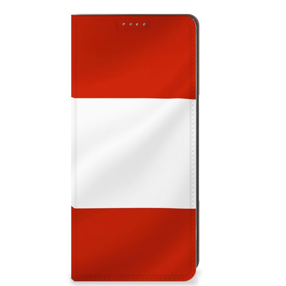 OPPO A78 | A58 5G Standcase Oostenrijk ontwerp vlag rood wit