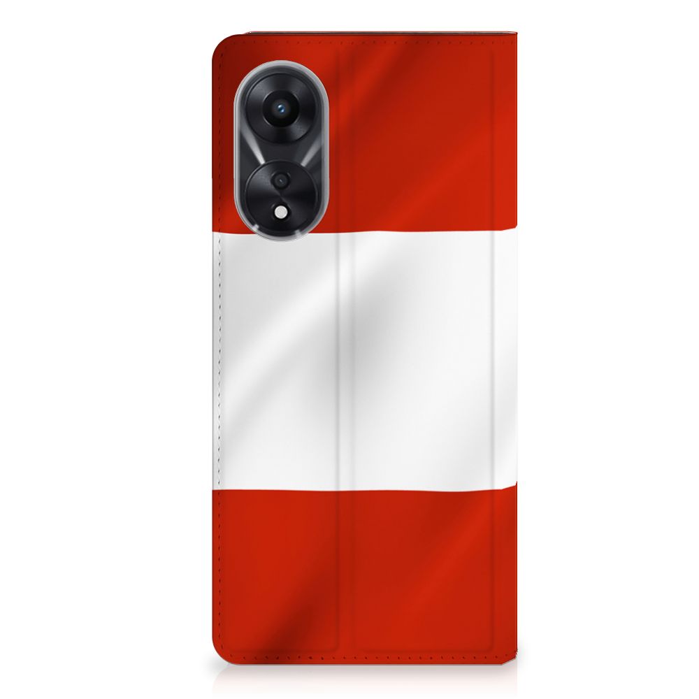 OPPO A78 | A58 5G Standcase Oostenrijk design vlag aanzicht
