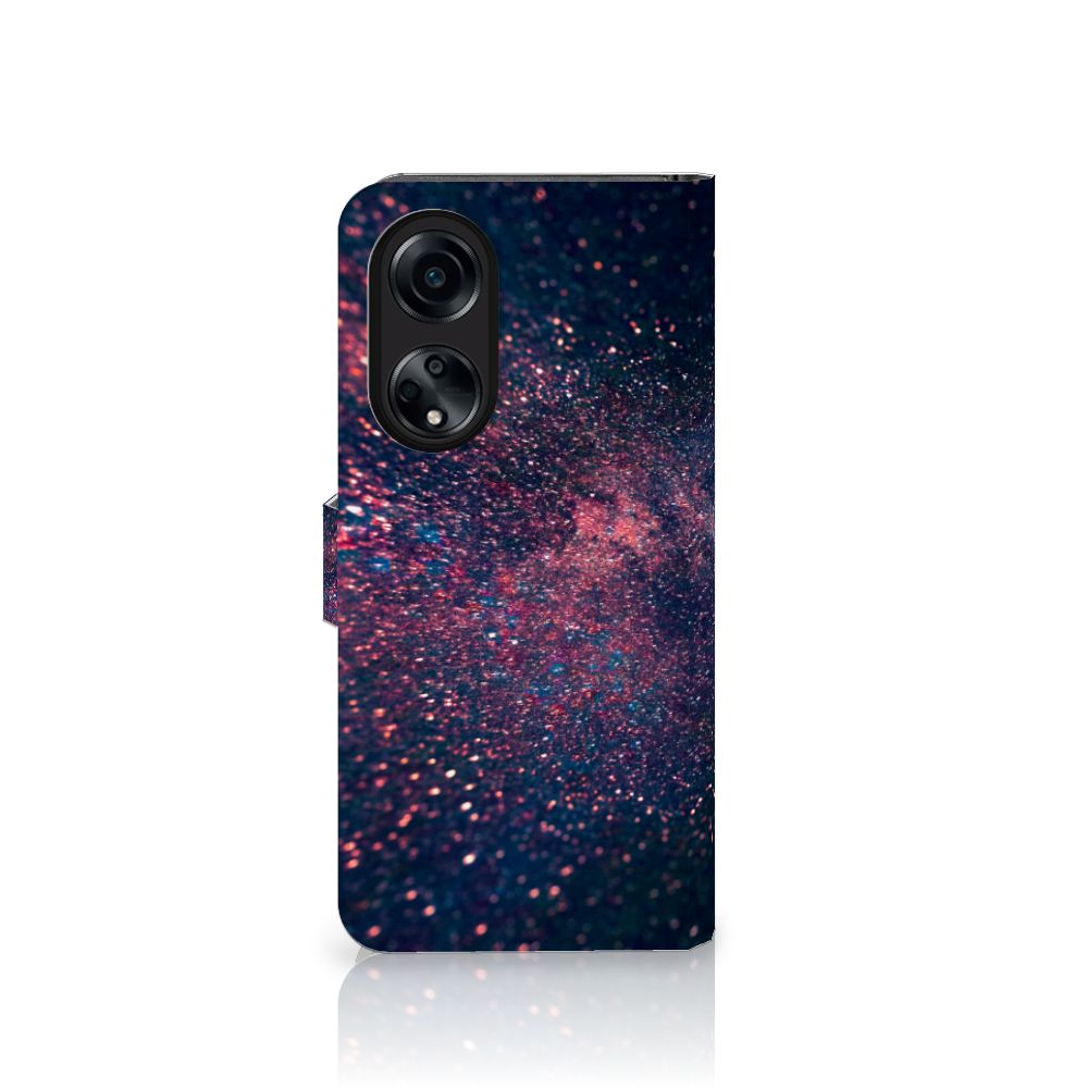 OPPO A98 5G Book Case Stars met een glinsterend sterrenontwerp dat stijlvol en functioneel is, perfect voor cadeau🎁.