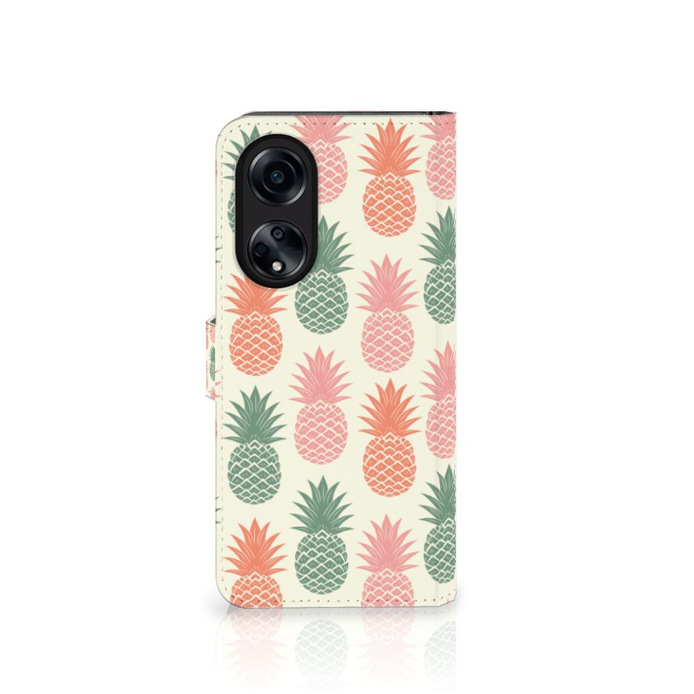 OPPO A98 5G Book Cover Ananas boekhoes ananas ontwerp voorkant