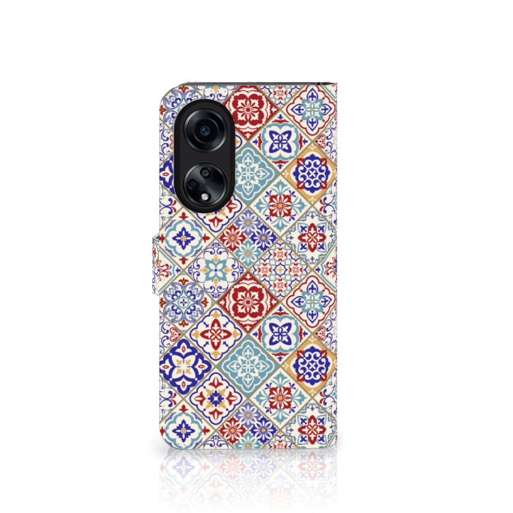 OPPO A98 5G Bookcase Tiles Color boekcase ontwerp tegels aanzicht