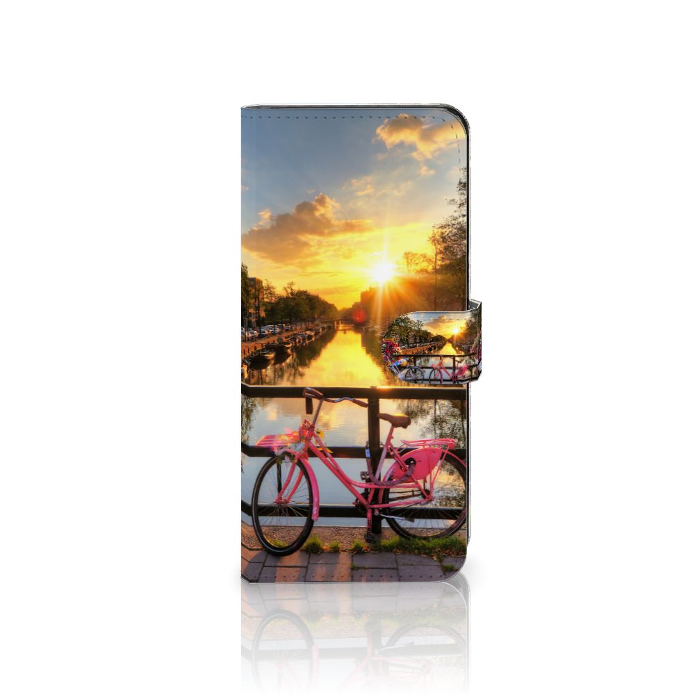 OPPO A98 5G Flip Cover Amsterdamse Grachten telefoonhoesje fiets zonsondergang