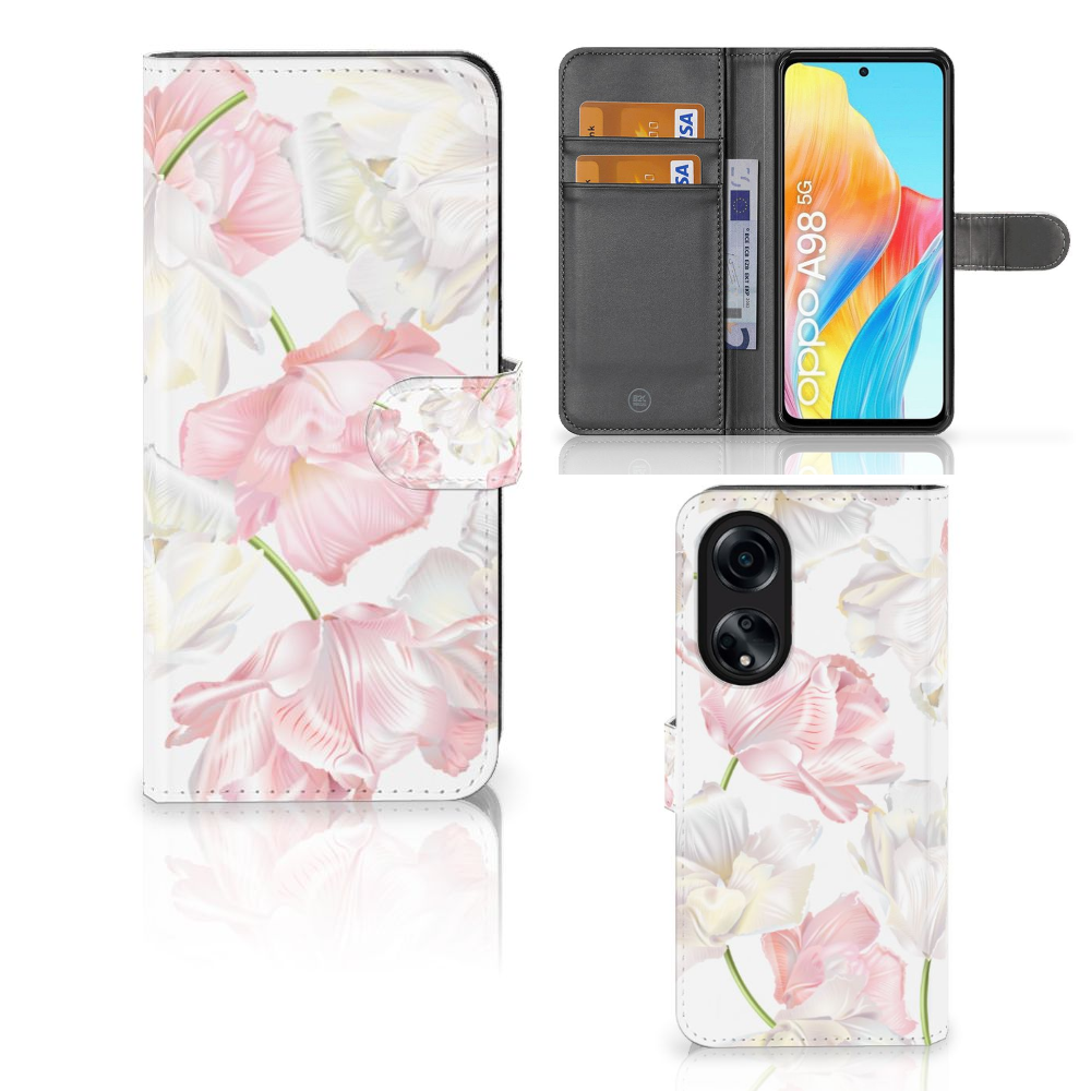 OPPO A98 5G Hoesje Lovely Flowers hoesje design lovely flowers aanzicht