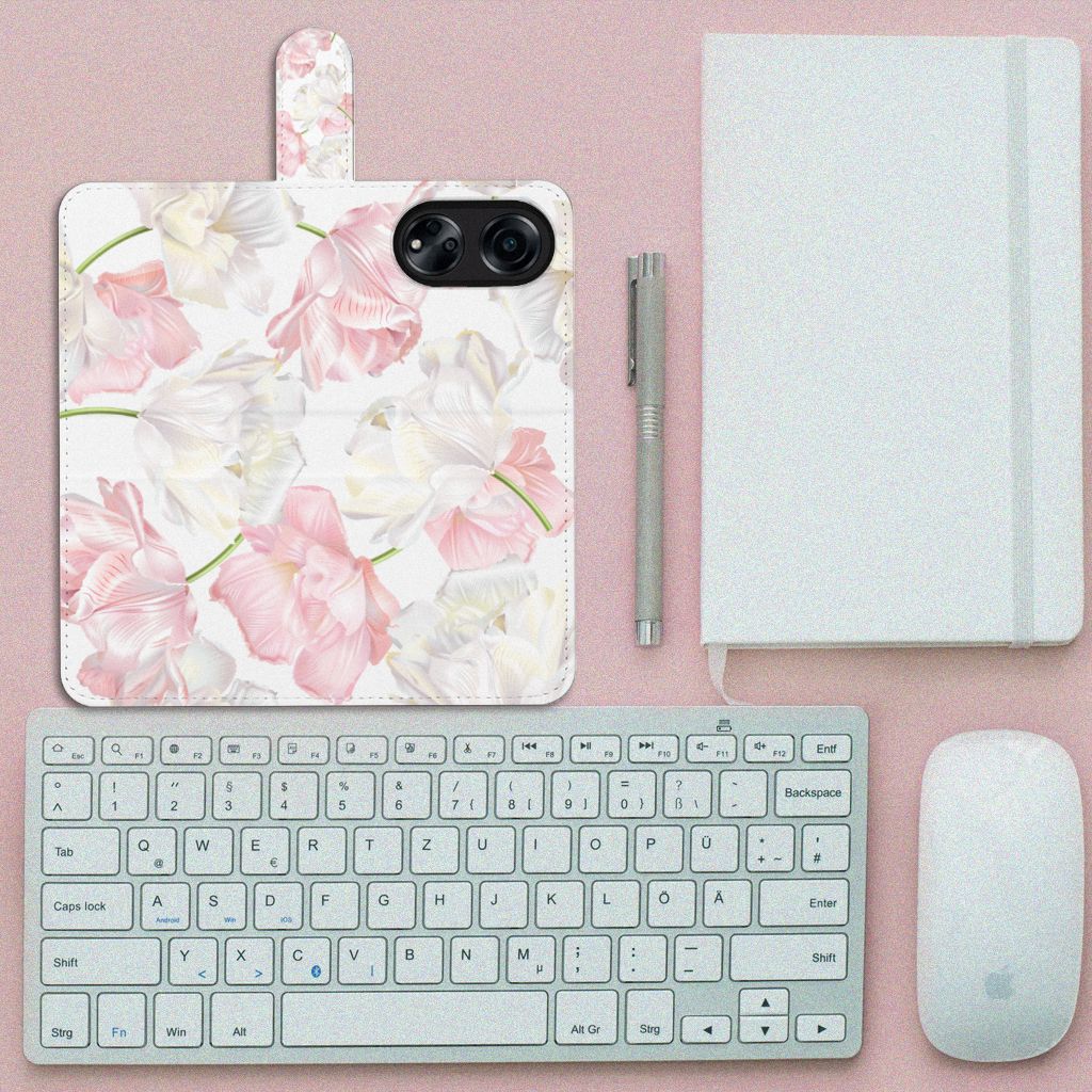 OPPO A98 5G Hoesje Lovely Flowers design bloemen aanzicht