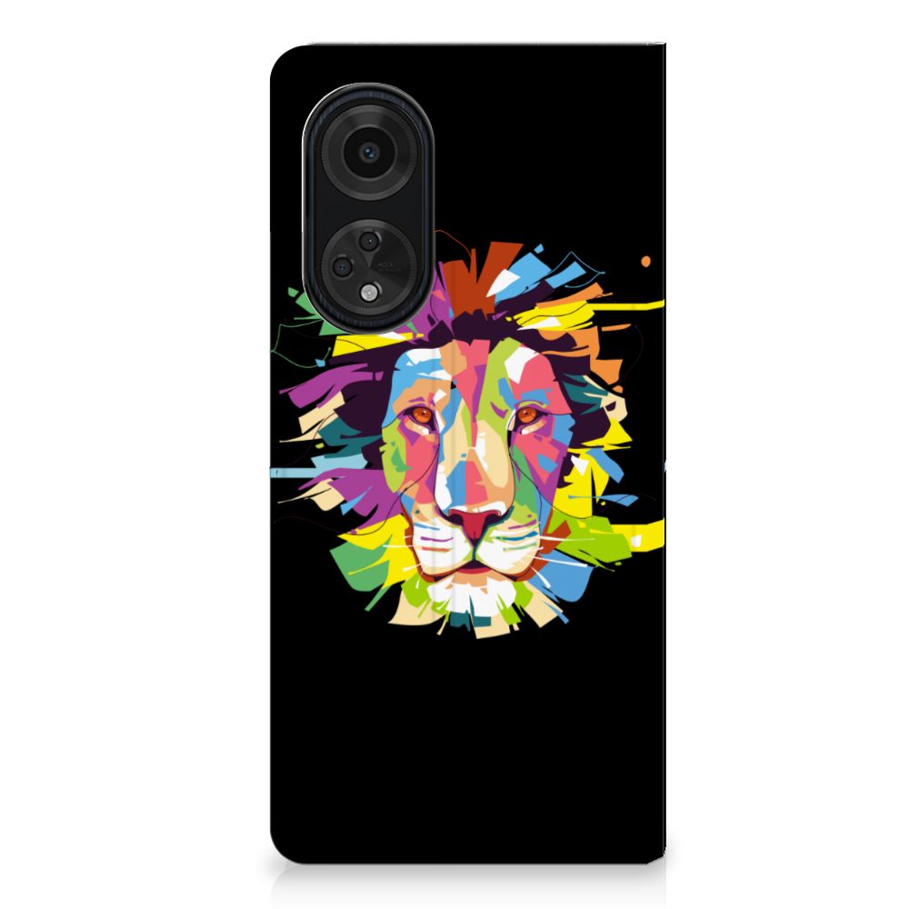 OPPO A98 5G Magnet Case Lion Color met kleurrijk leeuwendesign voor bescherming en gebruiksgemak 🎨
