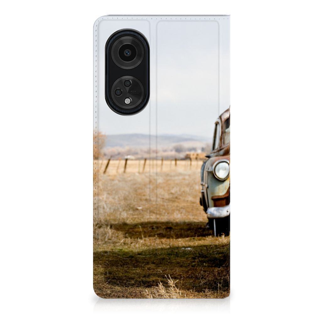 OPPO A98 5G Stand Case Vintage Auto met retro design, ideaal als cadeau voor autoliefhebbers 🚗 en bescherming voor je smartphone.