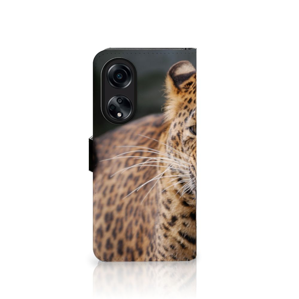 OPPO A98 5G Telefoonhoesje met Pasjes Luipaard design luipaard aanzicht