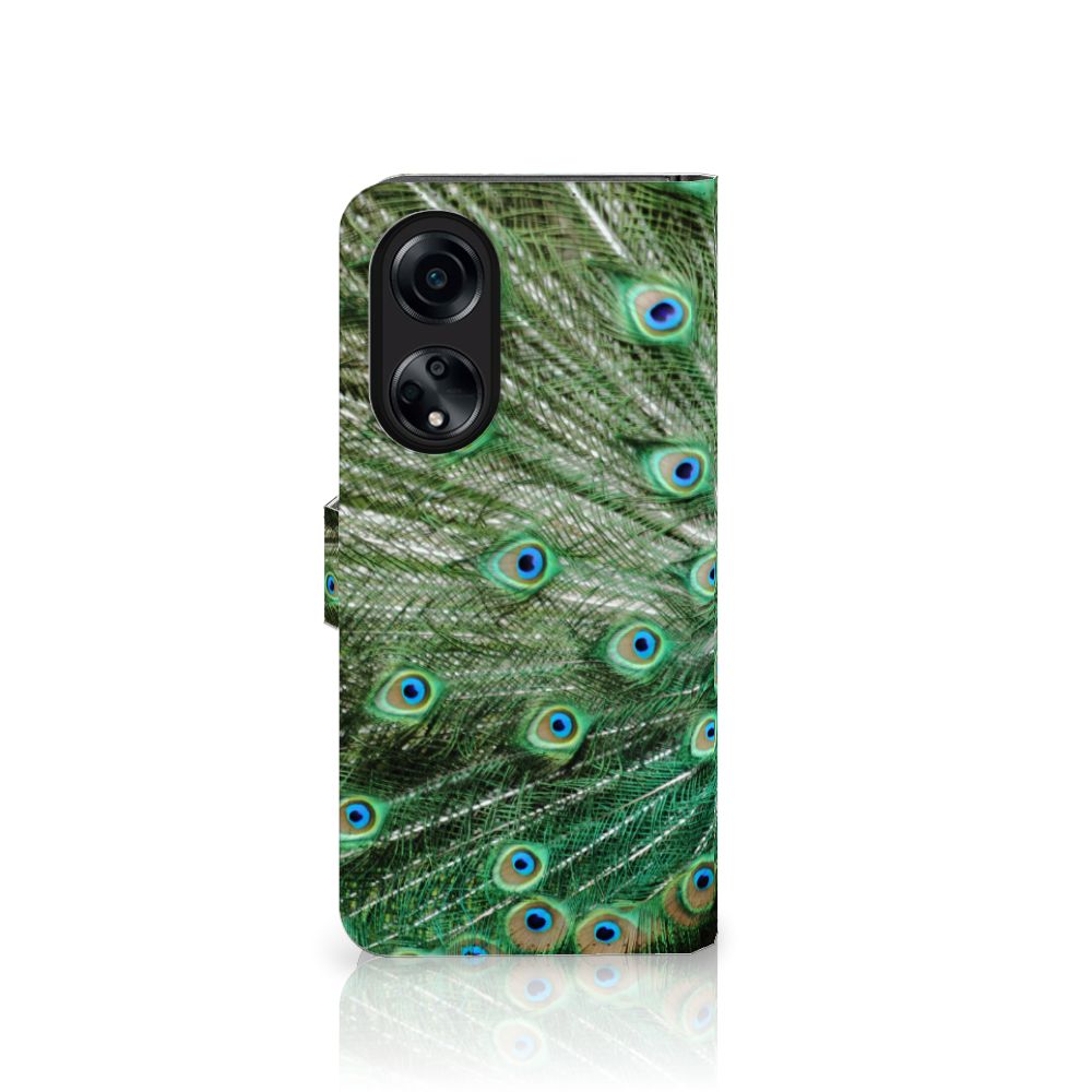 OPPO A98 5G Telefoonhoesje met Pasjes Pauw design pauw aanzicht