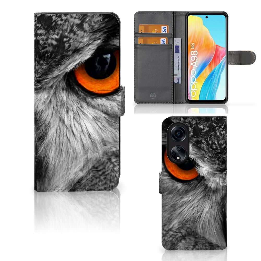 OPPO A98 5G Telefoonhoesje met Pasjes Uil
