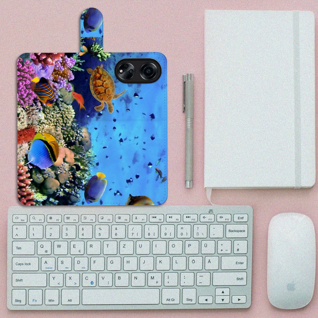 OPPO A98 5G Telefoonhoesje met Pasjes Vissen design tropische vissen aanzicht