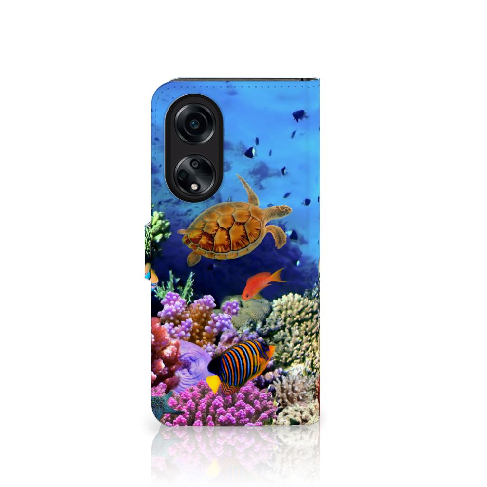 OPPO A98 5G Telefoonhoesje met Pasjes Vissen telefoonhoesje schildpad koraal onderwater